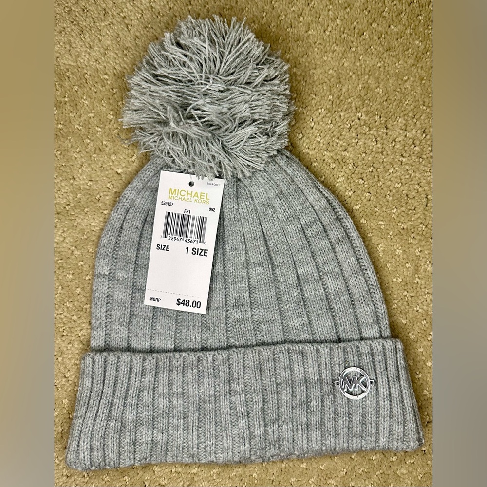 Michael Kors Light Gray Knit Hat